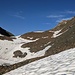Vom Sattel P 2833 zur Chuealp Furgga sieht sehr einfach aus, war auf Schnee und Schutt aber durchaus mühsam  