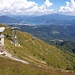 Die Luftseilbahn auf den Monte Lema.<br />Im Hintergrund sieht man noch Lugano mit dem Luganersee