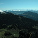 Schafberg, Chälli und Bäderhorn über dem Euschelspass. Darüber der Berner Alpenkamm