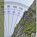 Maximale Steigung im KURZZEITIGEN Peak im Steilhang zum "Zweiten Gipfel" knapp oberhalb 60°. im Schnitt aber drunter.<br /><br />Onlinetool:<br />https://www.ginifab.com/feeds/angle_measurement/<br />