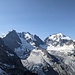 Da sinistra, Biancograt e Piz Bernina, Piz Scerscen e Piz Roseg