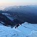 Blick vom Felikjoch auf den Aufstieg vom Rifugio Quintino Sella