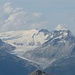 Rhonegletscher mit ihn umgebenden Bergen im Zoom