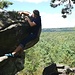 Der Schlussboulder am Gipfel des Chambergeot. 