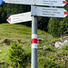 Wieder zurück an der Verzeigung vor der Alp Agdenwald. Auch da wird Gerenspitze ohne ‚h‘ geschrieben. 