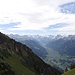 Aussicht vom Hächlengrat. Auf der rechten Bildseite sieht man den Bös Fulen, den höchsten Punkt des Kanton Schwyz.