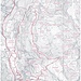 Die begangene Rundtour (rot) ab Unter Gamidaur auf der Flurnamen-Karte von Marco Borio. Die dicke rote Linie links ist die Gemeindegrenze zu Mels.  