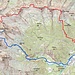 Die Tour im Überblick: 
Tag 1, rot:  Gratwanderung von Hinterstoder zur Welser Hütte
Tag 2, blau:  Normalweg von der Welser Hütte auf den Priel und Abstieg