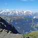 Du Col des Gentianes, vue sur le Massif du Mont-Blanc.