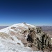 Blick vom bolivianischen zum vorhin überschrittenen chilenischen (Haupt-)Gipfel