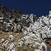 Tolle Eisblumen unterhalb des Gipfels