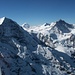 Mönch und Jungfrau, dazwischen das Aletschhorn.