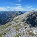 Blick die Nördliche Karwendelkette entlang Richtung Westen, also entlang unseres Grats