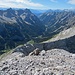 Hier geht's nach links runter in die Scharte