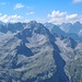 Blick zur Parseierspitze links, weiter rechts Vorderseespitze und Freispitze 