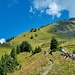 Aufstieg übers Mürli, blauweiss markierter Alpinwanderweg