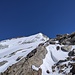 Der steile direkte Gratanstieg zum Gipfel - möglich durch den Neuschnee der vergangenen Woche