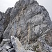 Der kurze Nordgrat auf das Steintalhörndl erfolgt dann in bestem Fels und entschädigt ein bisschen für die bisherigen Strapazen der Tour