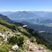 Im Abstieg von der Ellmauer Halt - Talblick über die Gruttenhütte hinweg.
