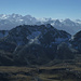 Blick über die Crasta Mora zur Bernina-Gruppe