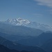 Blick vom Gipfel auf den Mont Blanc der mehr als doppelt so hoch ist wie wir