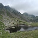 Kleiner See auf dem Plateau (ca. 2500m). Der Graunock steckt noch in den Wolken.
