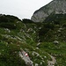 Abstieg von der Laufener Hütte durch Karst mit kleinen Gegenanstiegen