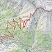 Route<br />Mit Bike ab Zernez (A) bis Bagnuors (B) und zurück 17km mit je 825 HM<br />Zu Fuss ab Bagnuors zum Spi da Laschadura und zurück 8,5km mit je 934 HM