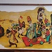 Riproduzione nel bar di Arcesaz del "Combattimento tra Carnevale e Quaresima" di Peter Bruegel il Vecchio.