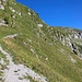 Annäherung an die steile, leicht abschüssige Stufe ...