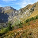 Herbstfarben! Der an sich eher eintönige Aufstieg zum Tierberg war geprägt von herrlich warmen Farben. Jetzt ist auch der Gipfel des Bockmattli aufgetaucht (die Felsspitze rechts hinter dem Grat)