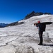 Glaziologe auf dem Rhonegletscher
