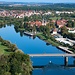 Aussicht vom Blauen Turm in Bad Wimpfen, mit Neckar