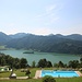 von der Schliersbergalm hat man schöne Ausblicke. Für den Pool muß man im Voraus buchen, aber es gibt ja auch unten den See