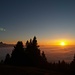 Blick von der Gössigenhöchi über das Nebelmeer zum Speer und Sonnenuntergang!