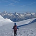 Über Gletscher mit Blick auf die Schweizer Seite