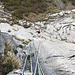 Ungewohnter Ausblick auf die Felsentreppe am Gonzen. Foto aus der schwierigen Kletterroute "Dr Füürsetzer" (7a, Aufnahme von Marcel Dettling vom 5.11.2020) 