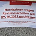 Info zur Revision der Seilbahn am oberen Schranken des Hornbahnparkplatzes