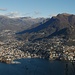 Lugano und dem dahinterliegenden Val Colla und dem Monte Bar