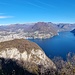 Ausblick vom Salvatore 913m. Die Vorgipfel verdecken die direkte Sicht auf die Uferpromenade von Lugano 