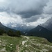 Der vordere See ist der Antornosee (Bildmitte), von dort sind es noch 10 Minuten zum Parkplatz. Dank aufziehendem Gewitter wurden die Schritte hier schneller!