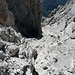 Tiefblick vom Südgrat über den schwierigsten Teil des <br />Aufstiegs.
