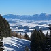Blick über den Abstiegsweg in die Ammergauer Alpen.