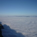 Aussicht vom K VII: Wolken über dem Rheintal, die Inseln geradeaus gehören zu Österreich. 