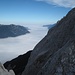 Blick aus der Riffelscharte in das neblige Alpenvorland