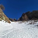 Die steile Abstiegsrinne vom Grat der Cima di Morisciolo auf die Alpe di Ruscada