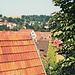 Ausblick auf die Dächer von Schmalkalden im Aufstieg zum Schloss Wilhelmsburg. (Aufnahme vom Di. 05.08.2003)