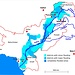 Überschwemmungskatastrophe am Indus im Juli und August 2010 durch ausserordentliche Monsun-Regenfälle. Weite Gebiete von Pakistan wurden überschwemmt. Blau eingezeichnet die gemäss dem beiliegenden Massstab riesigen Überschwemmungsflächen, die 20% der Fläche des Landes überfluteten (1738 Todesopfer, 1.7 Mio zerstörte oder beschädigte Gebäude, 20 Mio betroffene Menschen). Die (Old) Attock-Brücke hielt dem Hochwasser stand. Durch die Zerstörung der Infrastruktur wurde Pakistan jedoch um Jahrzehnte zurückgeworfen. 