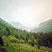 Wir wanderten zunächst über weite Ebene hinüber zur Malga Pozze und dann auf dem SAT-Weg Nr. 636 den Bergrücken "Pozze" hinauf. Der Dos d'Abramo zeigt sich. Manchmal. 