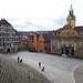 Schwäbisch Hall, Marktplatz mit Rathaus (rechts)